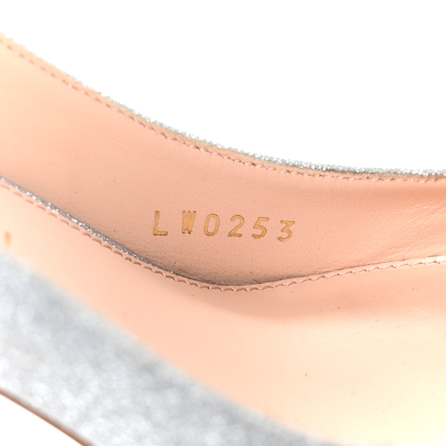 Louis Vuitton Glitter Fabric Blossom Pumps 37 Silver