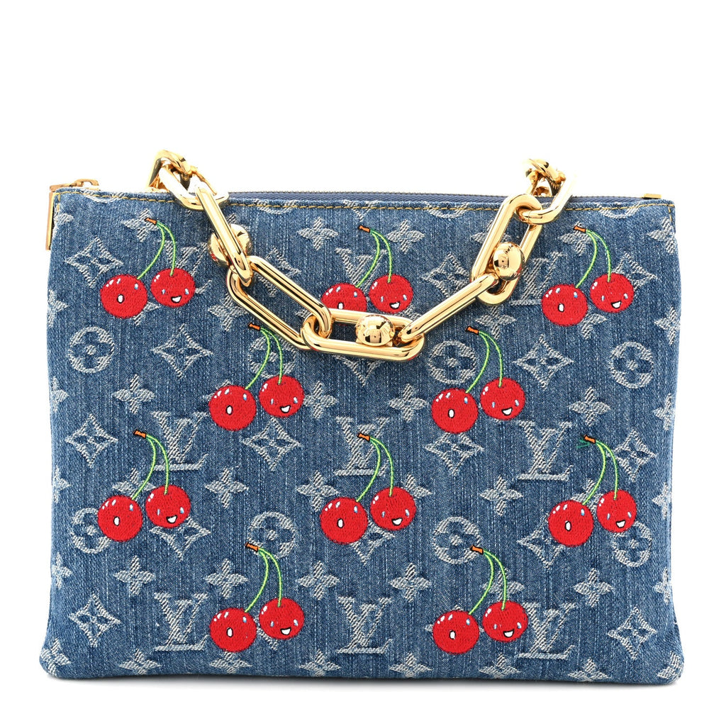 Louis Vuitton LV X TM Monogram Denim Cerises Coussin PM Blue