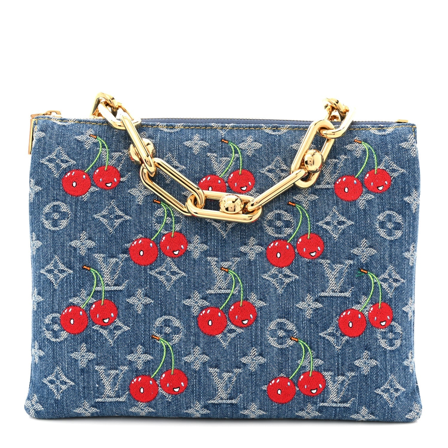 Louis Vuitton LV X TM Monogram Denim Cerises Coussin PM Blue