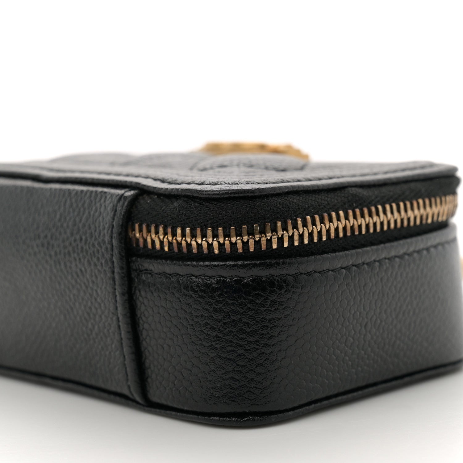Chanel Caviar Quilted Mini Boy Clutch With Chain Black