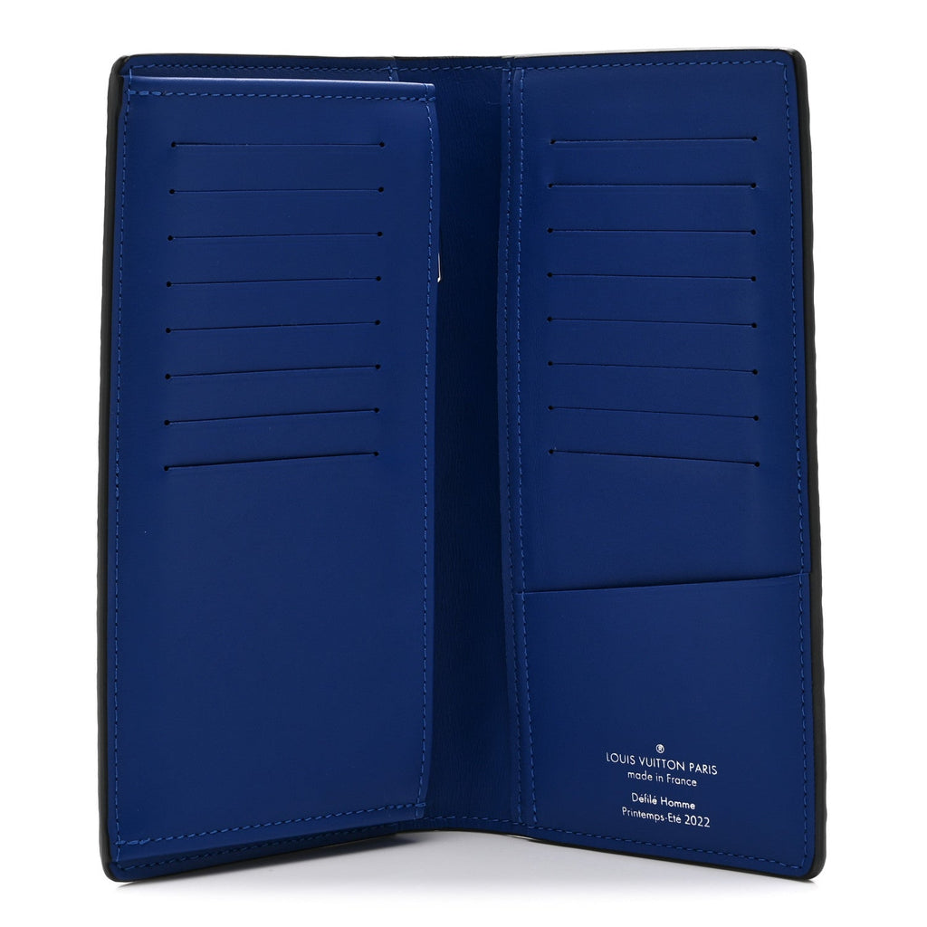 Louis Vuitton Taurillon Illusion Brazza Wallet Bleu Vert