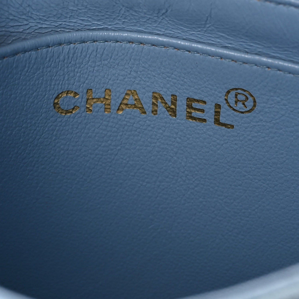 Chanel Suede Small Messenger Flap Light Blue