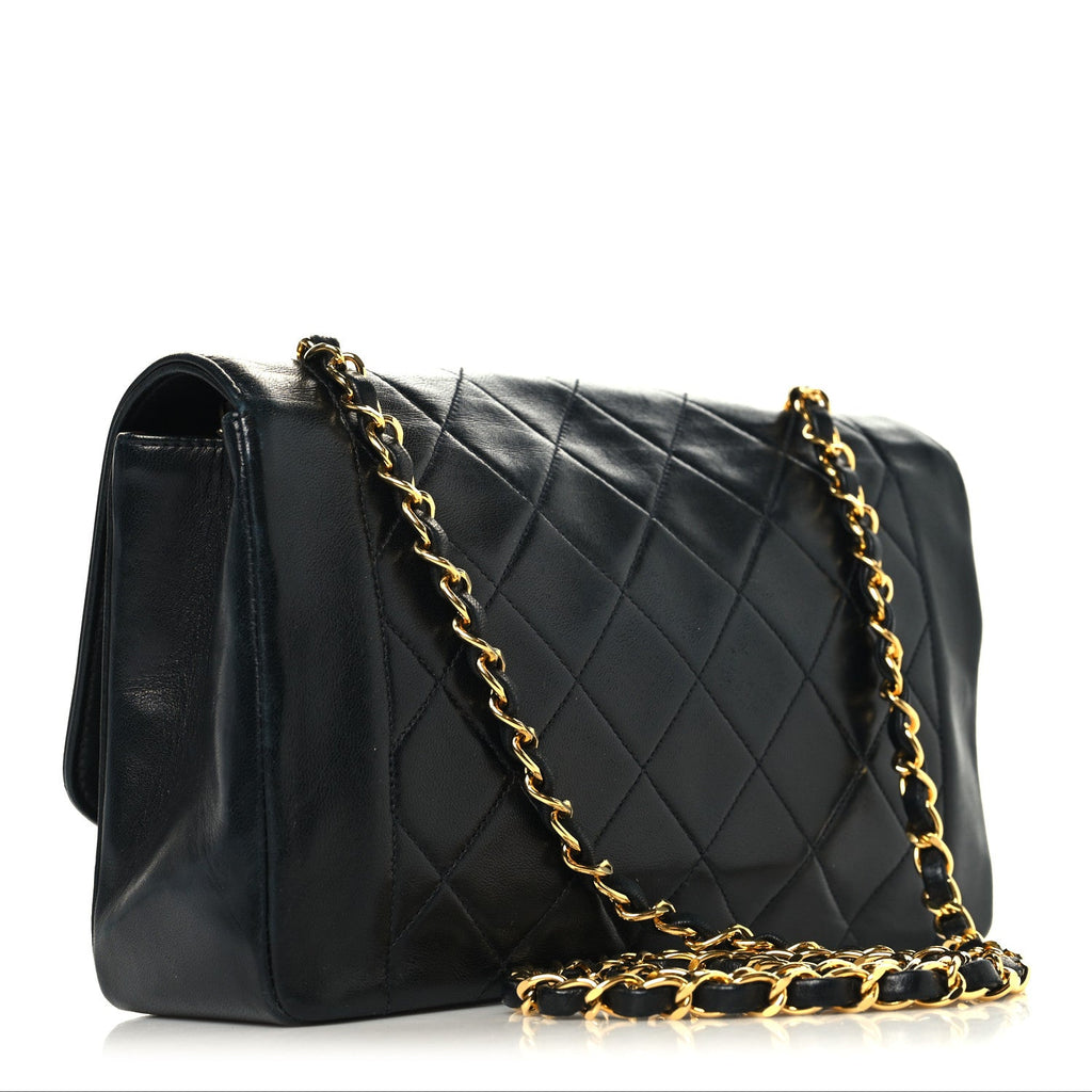 Chanel Lambskin Quilted Medium Single Flap Black