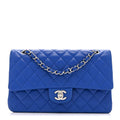Chanel Lambskin Quilted Medium Double Flap Blue