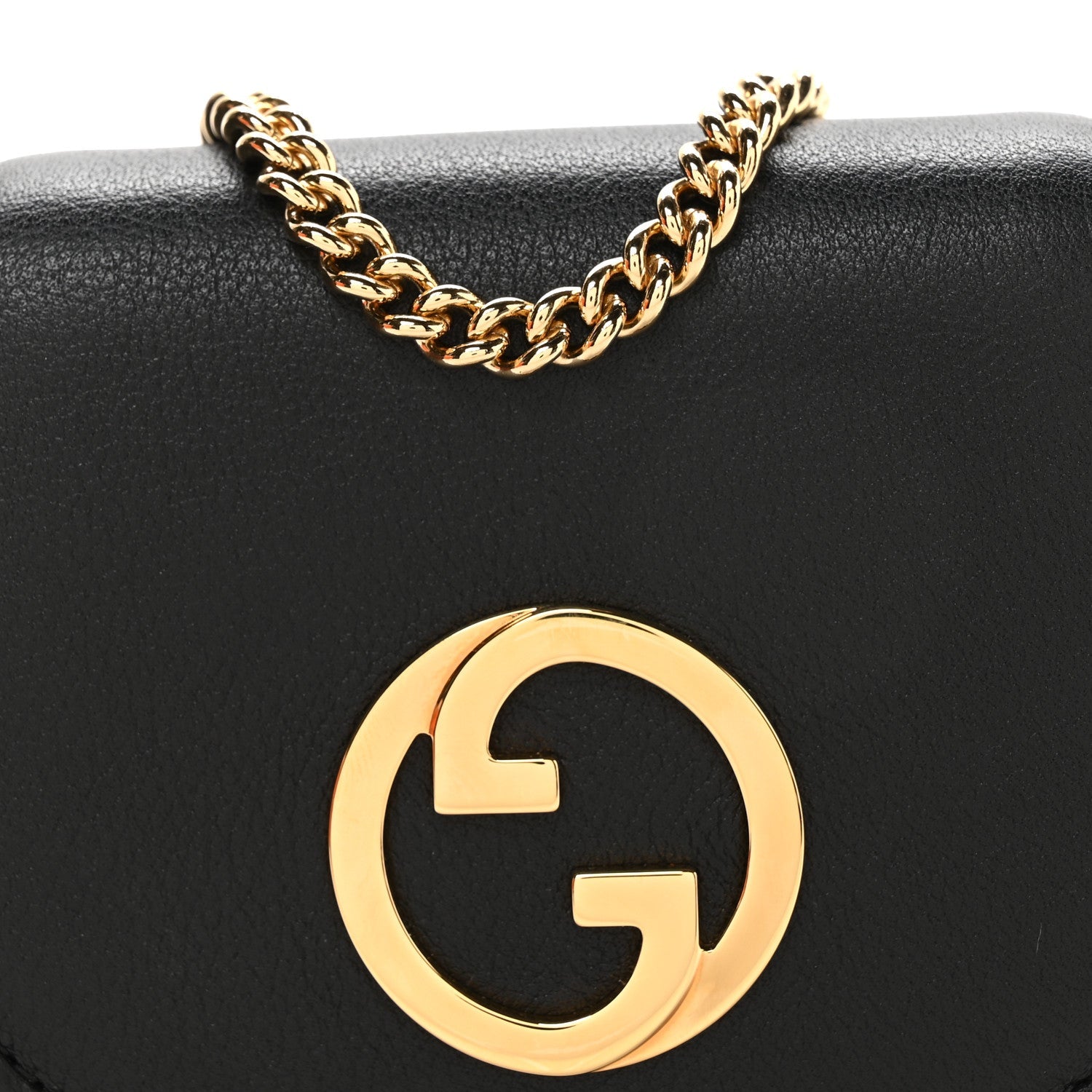 Gucci Roxy Calfskin Medium Blondie Chain Wallet Black