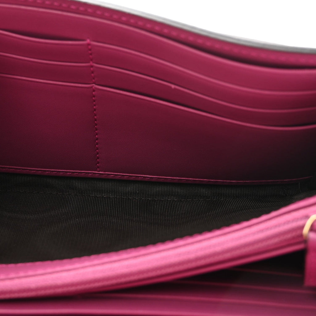 Gucci GG Supreme Monogram Calfskin Continental Wallet Beige Ebony Hibiscus Red New Rosette