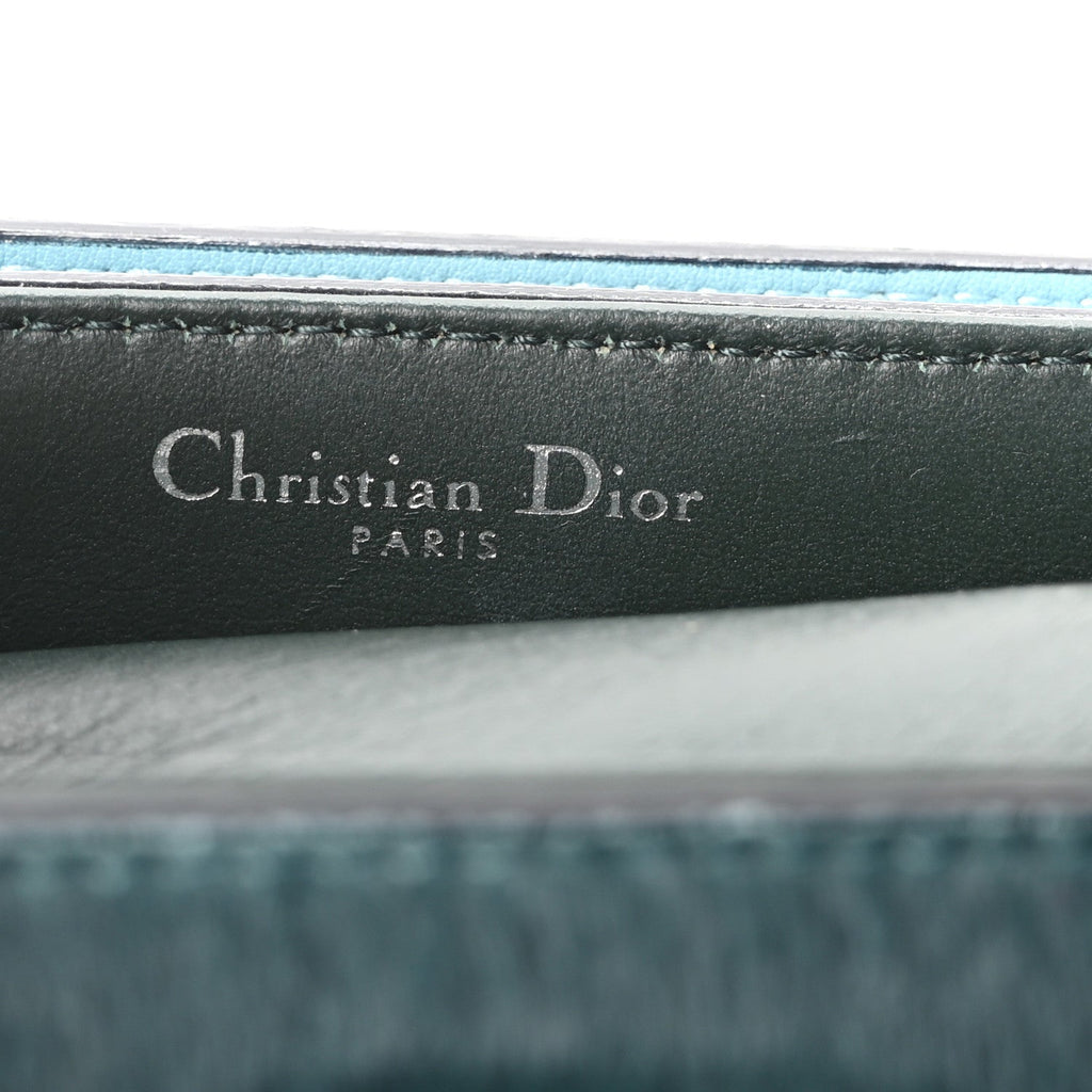 Christian Dior Calf Hair Calfskin Tri-Color Mini Diorever Flap Green