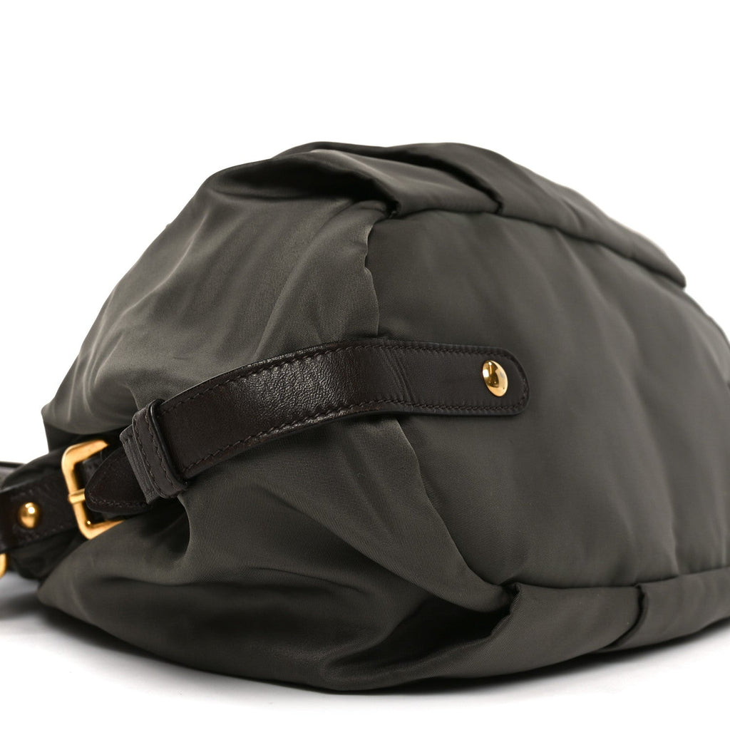 Prada Tessuto Nylon Jacquard Logo Tote  Bruciato Sughero