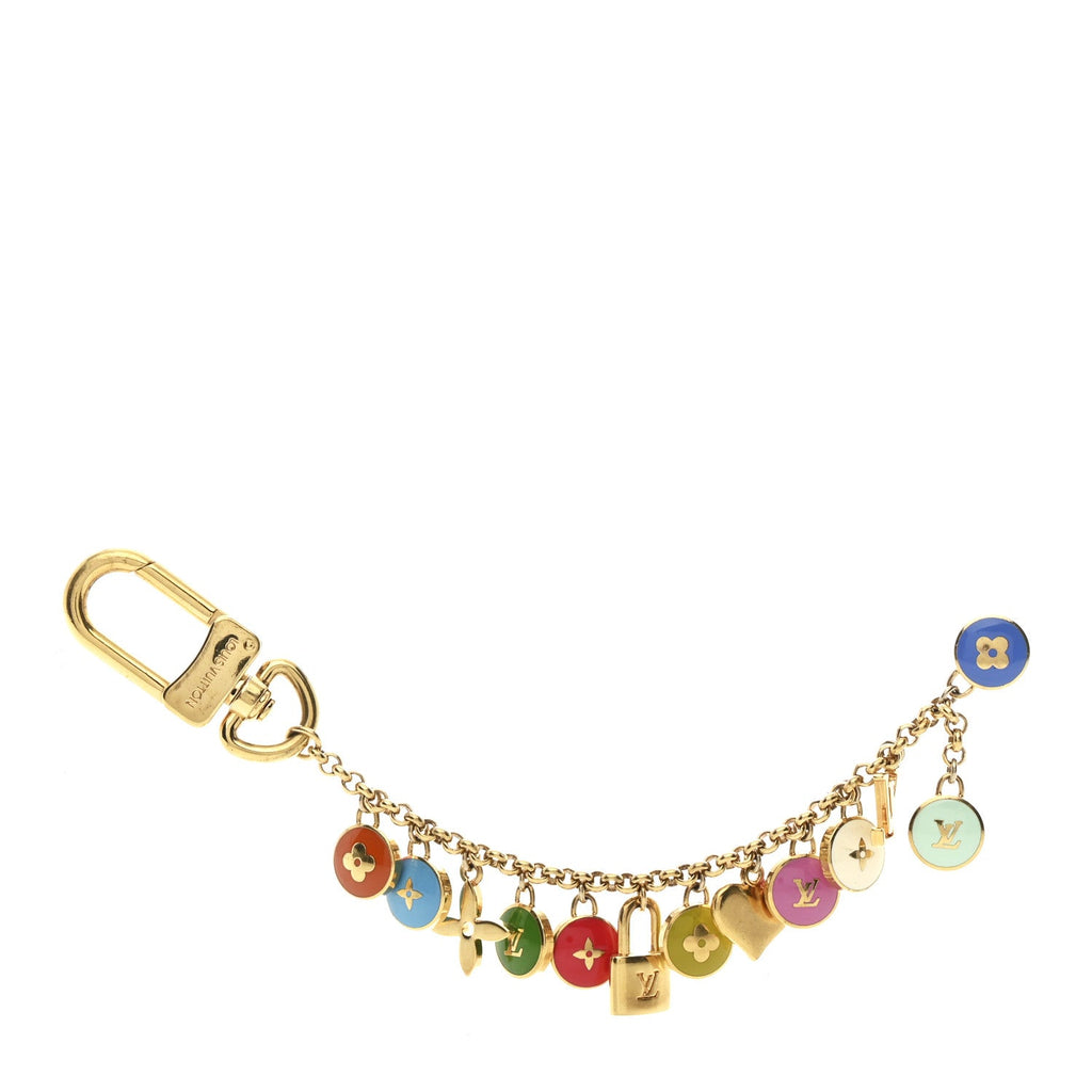 Louis Vuitton Metal Enamel Pastilles Key Chain Bag Charm Multicolor