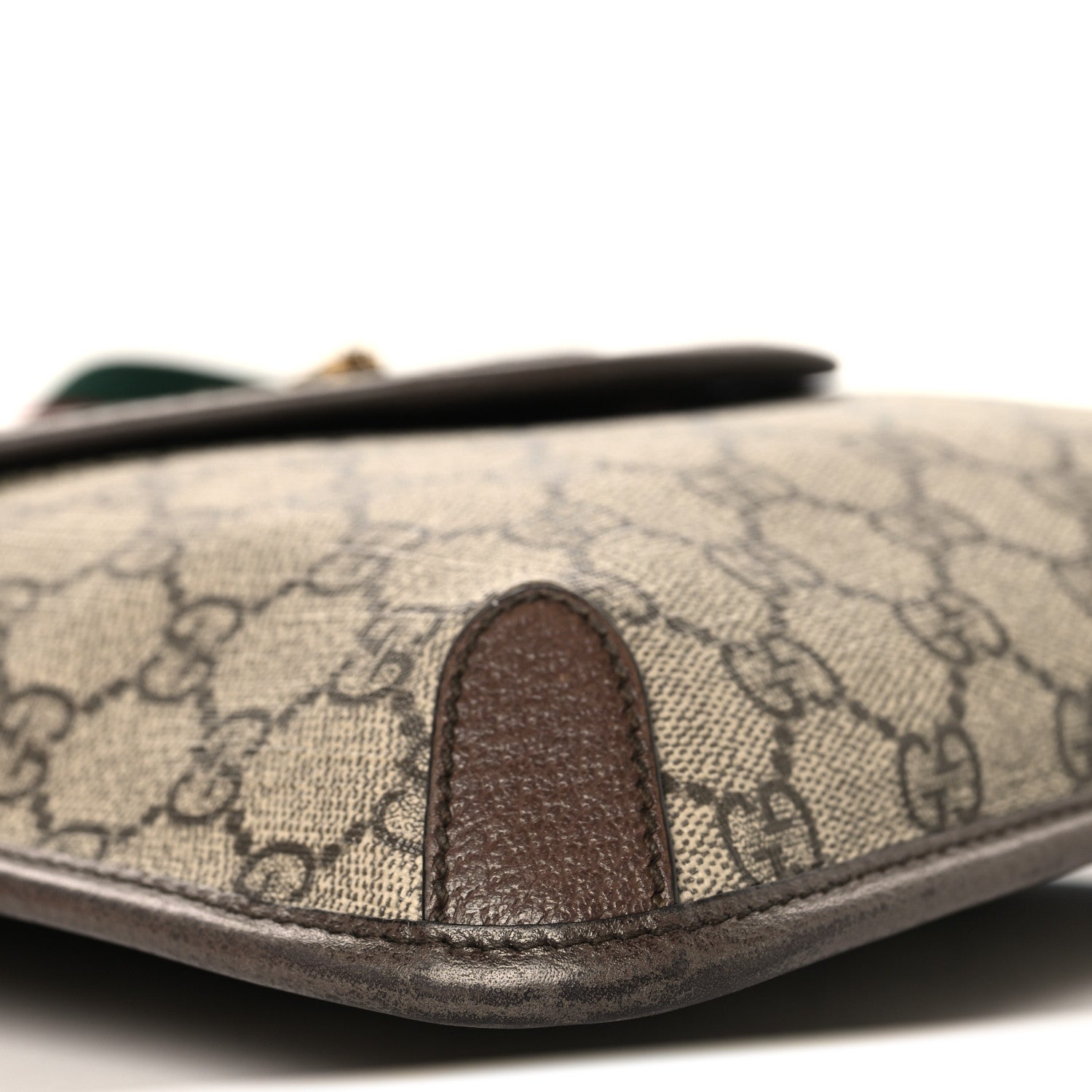 Gucci GG Supreme Monogram Web Medium Neo Vintage Flap Messenger Bag Beige New Acero
