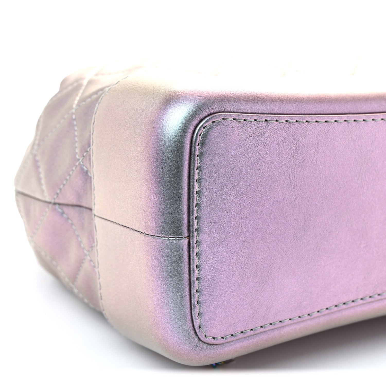 Chanel Iridescent Aged Calfskin Quilted Gabrielle Backpack Light Purple