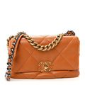 Chanel Lambskin Quilted Medium Chanel 19 Flap Light Brown