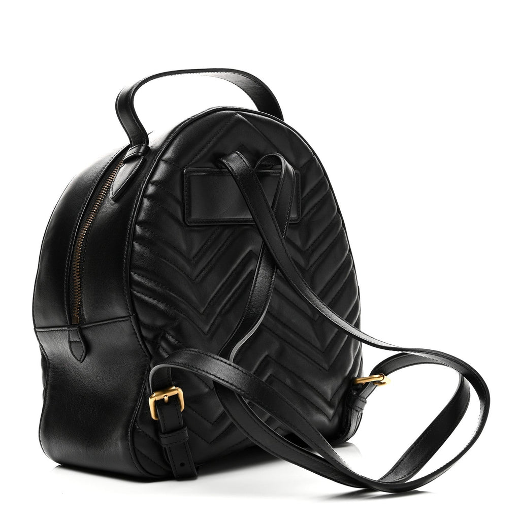 Gucci Calfskin Matelasse GG Marmont Dome Backpack Black