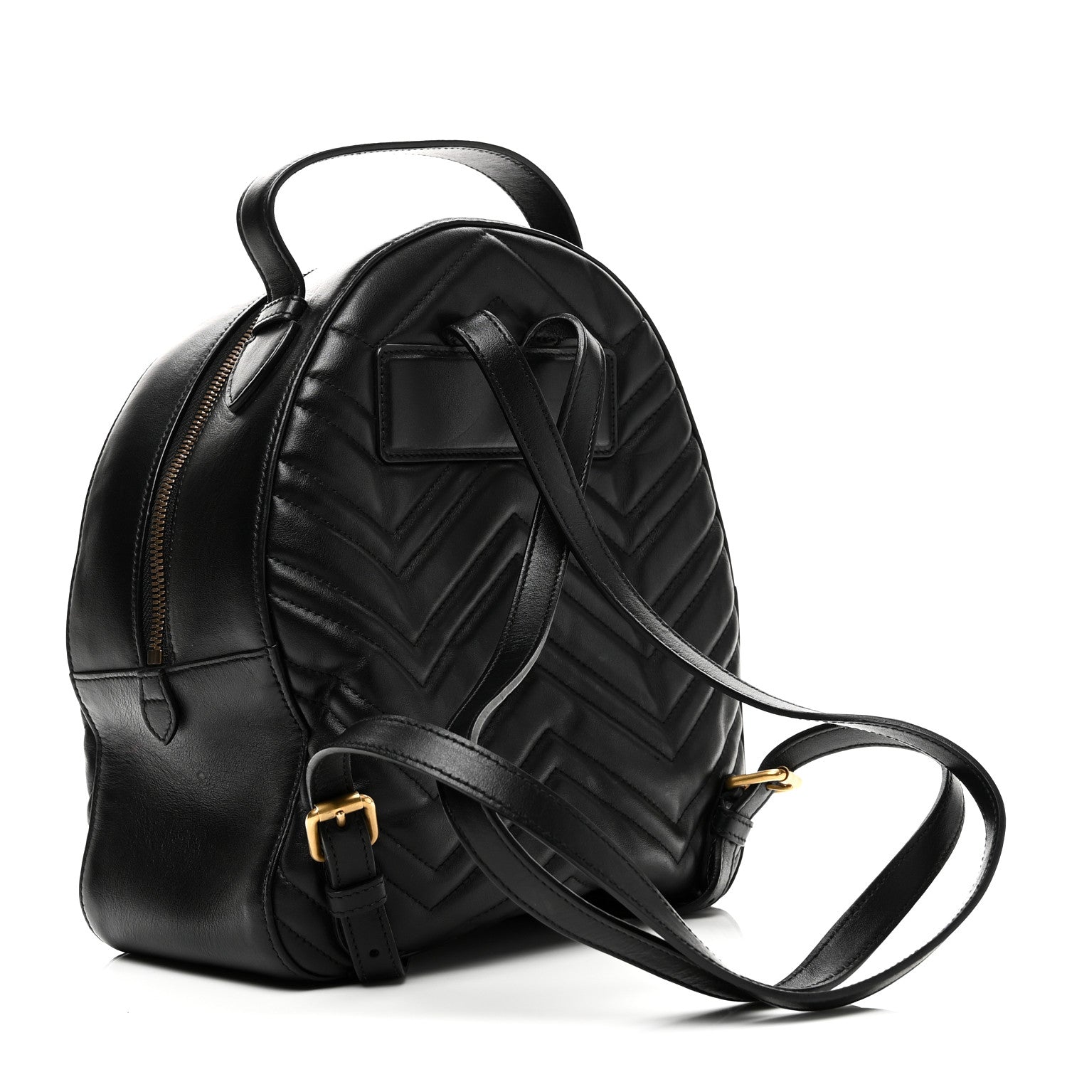 Gucci Calfskin Matelasse GG Marmont Dome Backpack Black