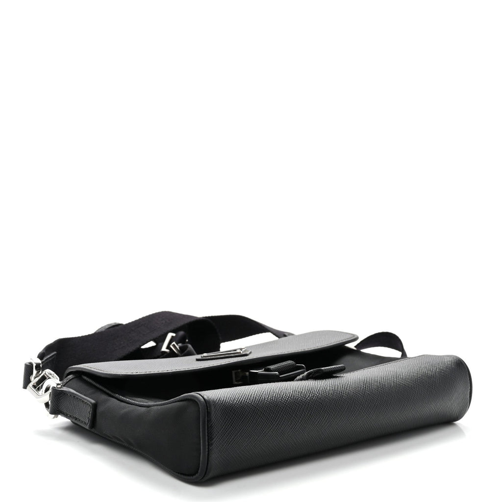 Prada Re-Nylon Saffiano Triangle Shoulder Bag Black