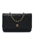 Chanel Caviar Quilted Wallet on Chain WOC Black