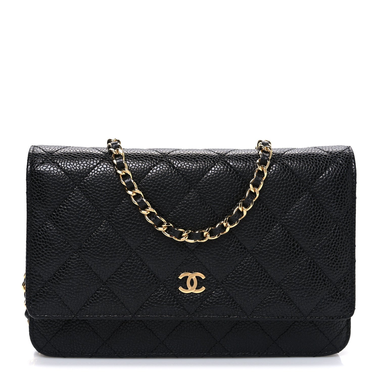 Chanel Caviar Quilted Wallet on Chain WOC Black