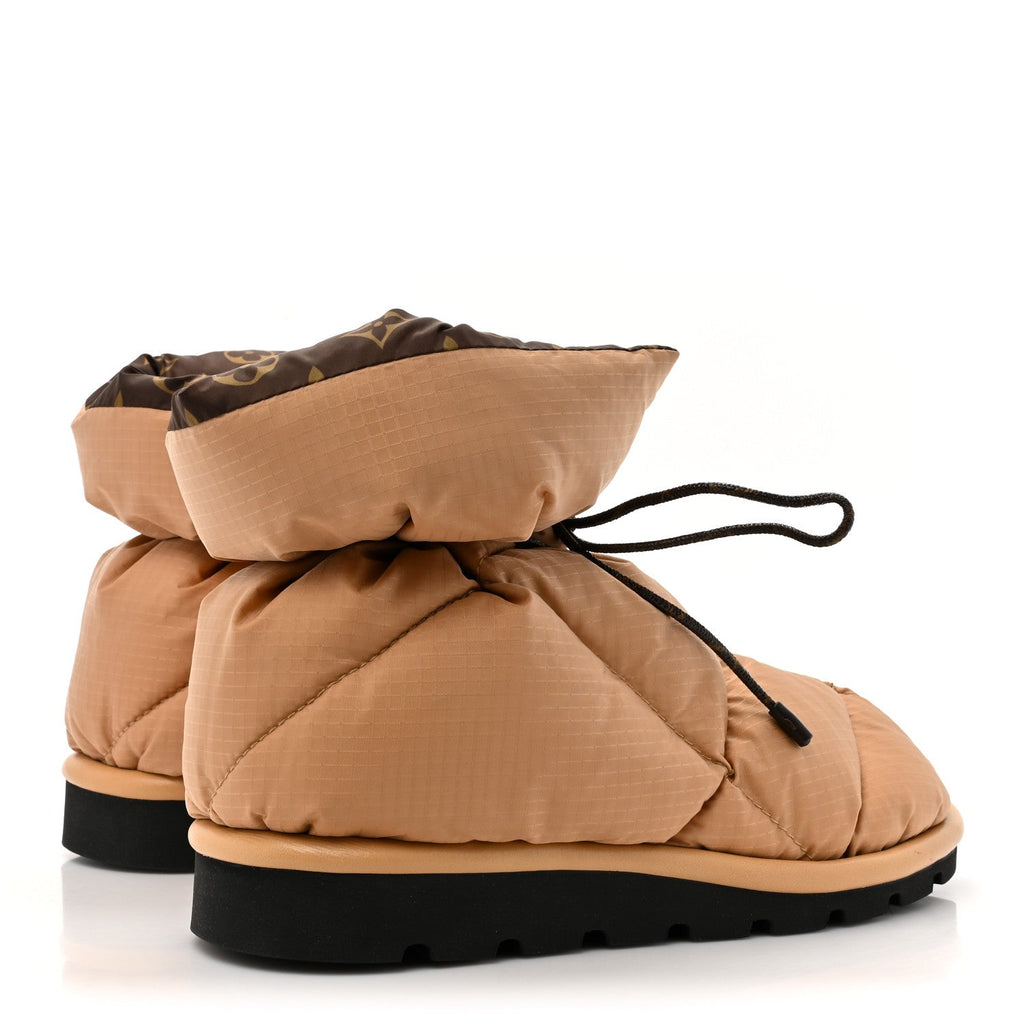 Louis Vuitton Nylon Monogram Pillow Comfort Ankle Boot 38 Beige