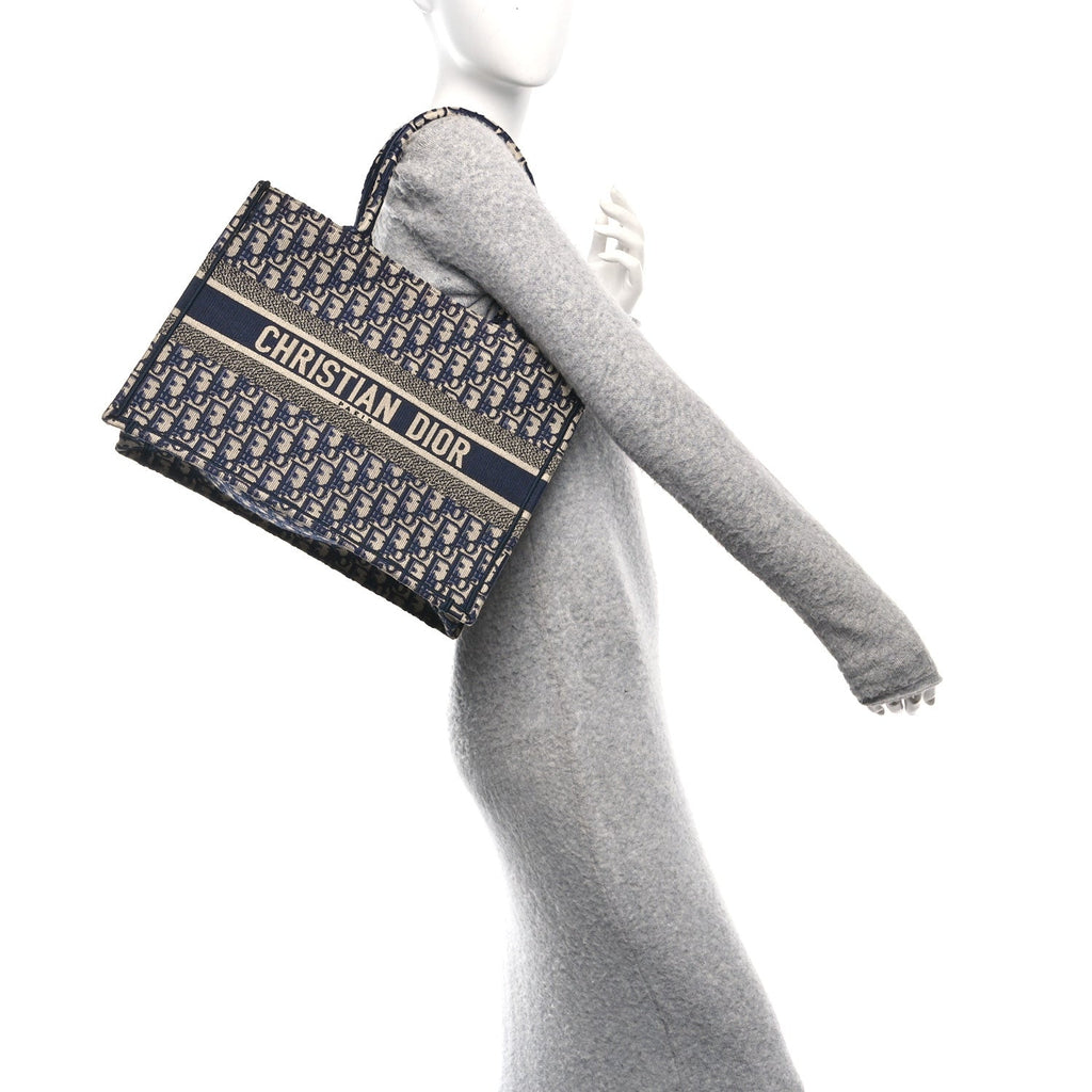 Christian Dior Oblique Medium Book Tote Blue Multicolor