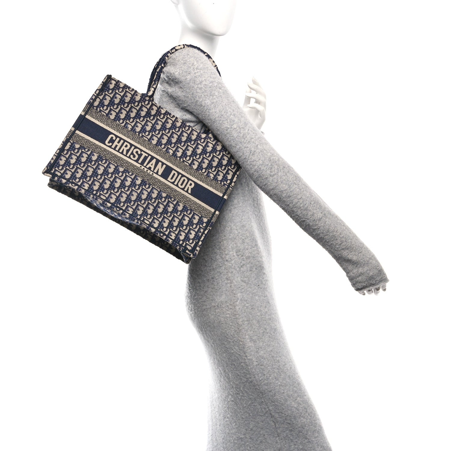 Christian Dior Oblique Medium Book Tote Blue Multicolor
