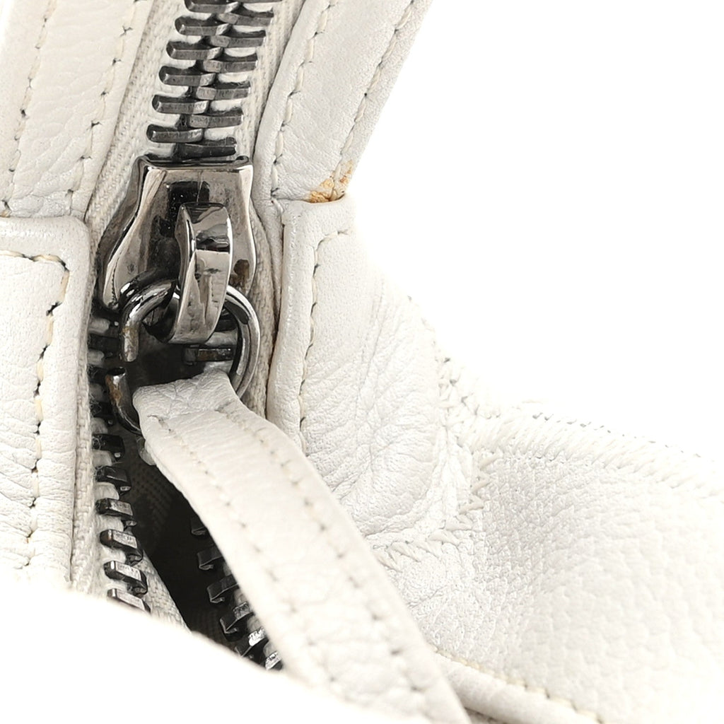 Chanel Caviar Square Stitched Bag White
