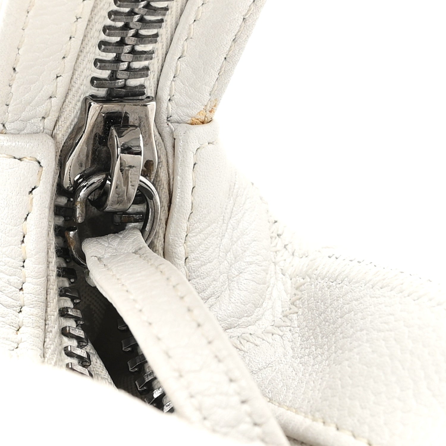 Chanel Caviar Square Stitched Bag White