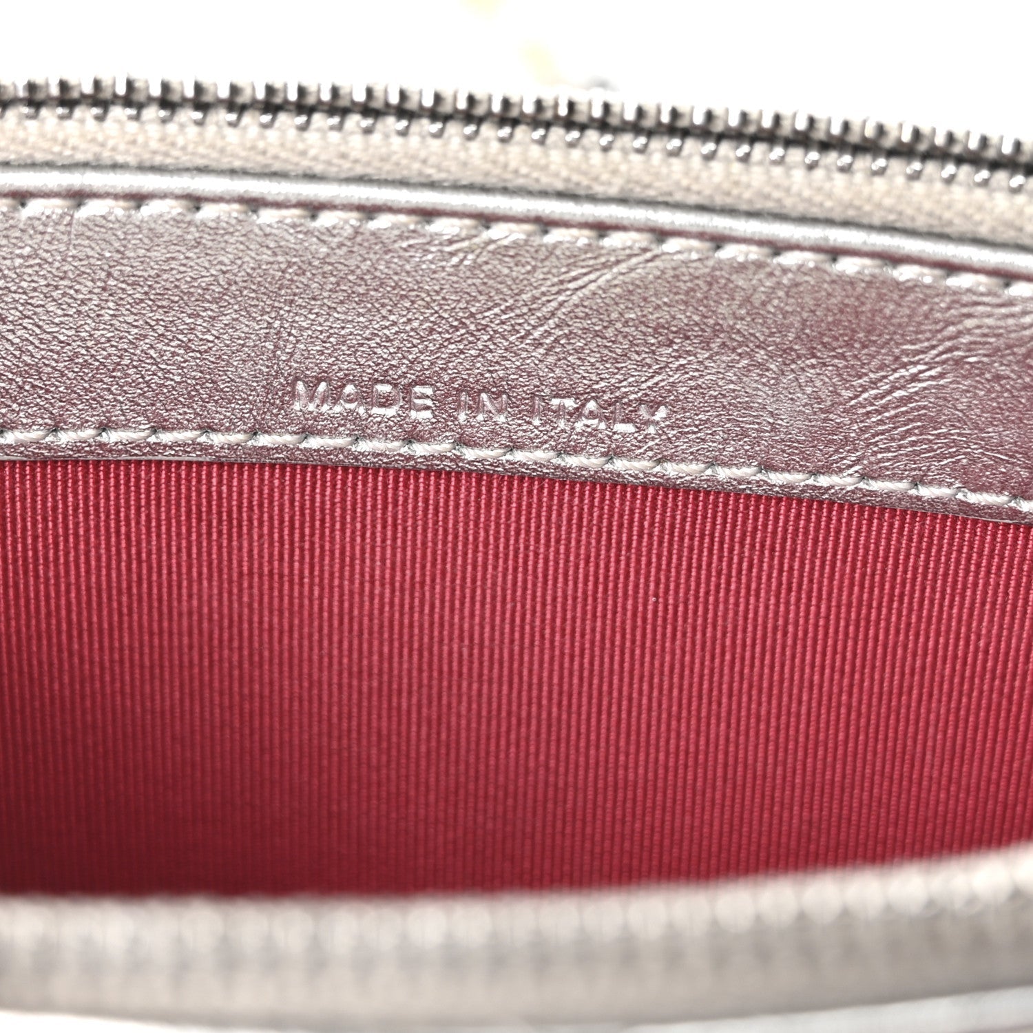 Chanel Metallic Lambskin Calfskin Quilted Small Gabrielle Clutch With Chain Silver