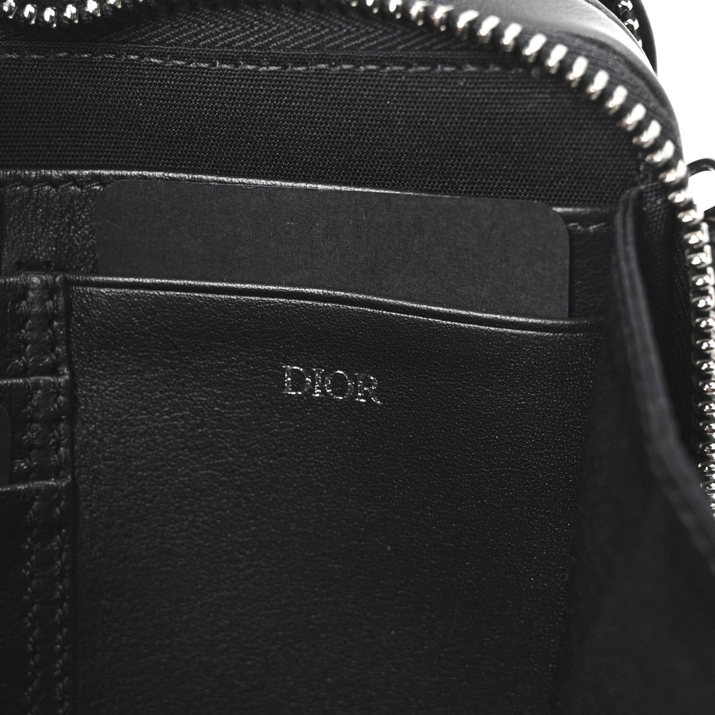 Christian Dior Coated Canvas CD Diamond Messenger Pouch Black