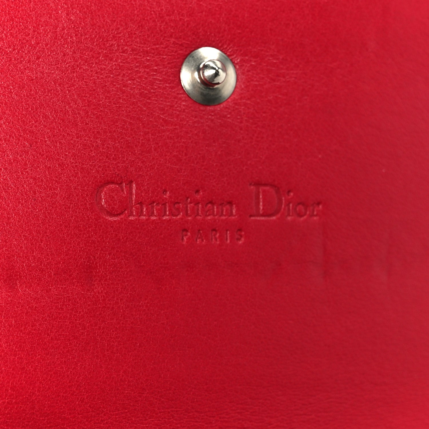 Christian Dior Patent Cannage Lady Dior Rendezvous Wallet On Chain Red