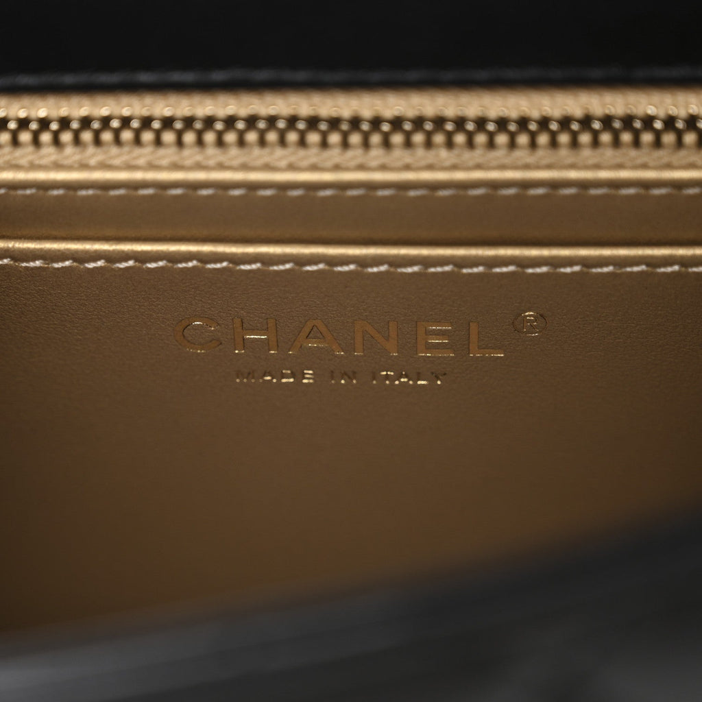 Chanel Lambskin Quilted Mini Pearl Crush Flap Black