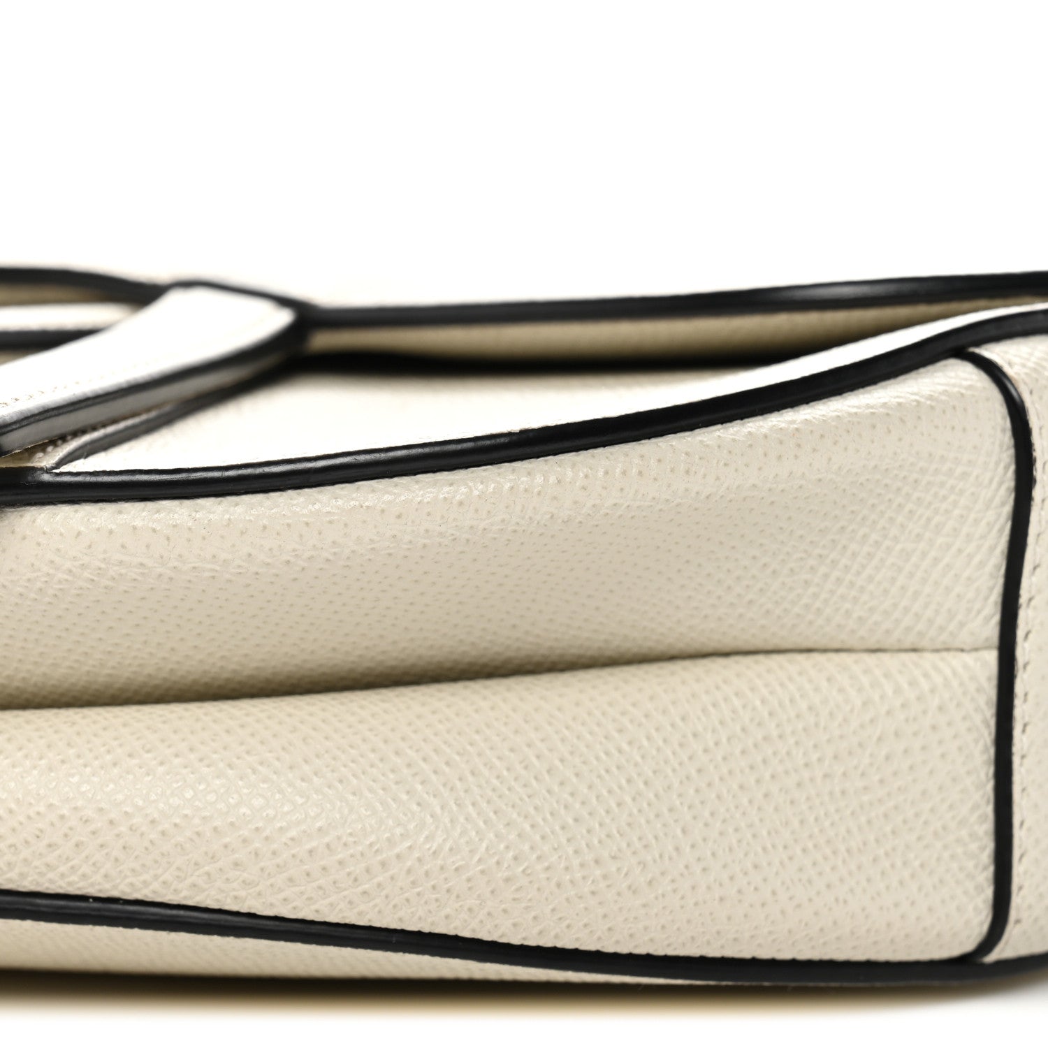 Christian Dior Grained Calfskin Saddle Bag White