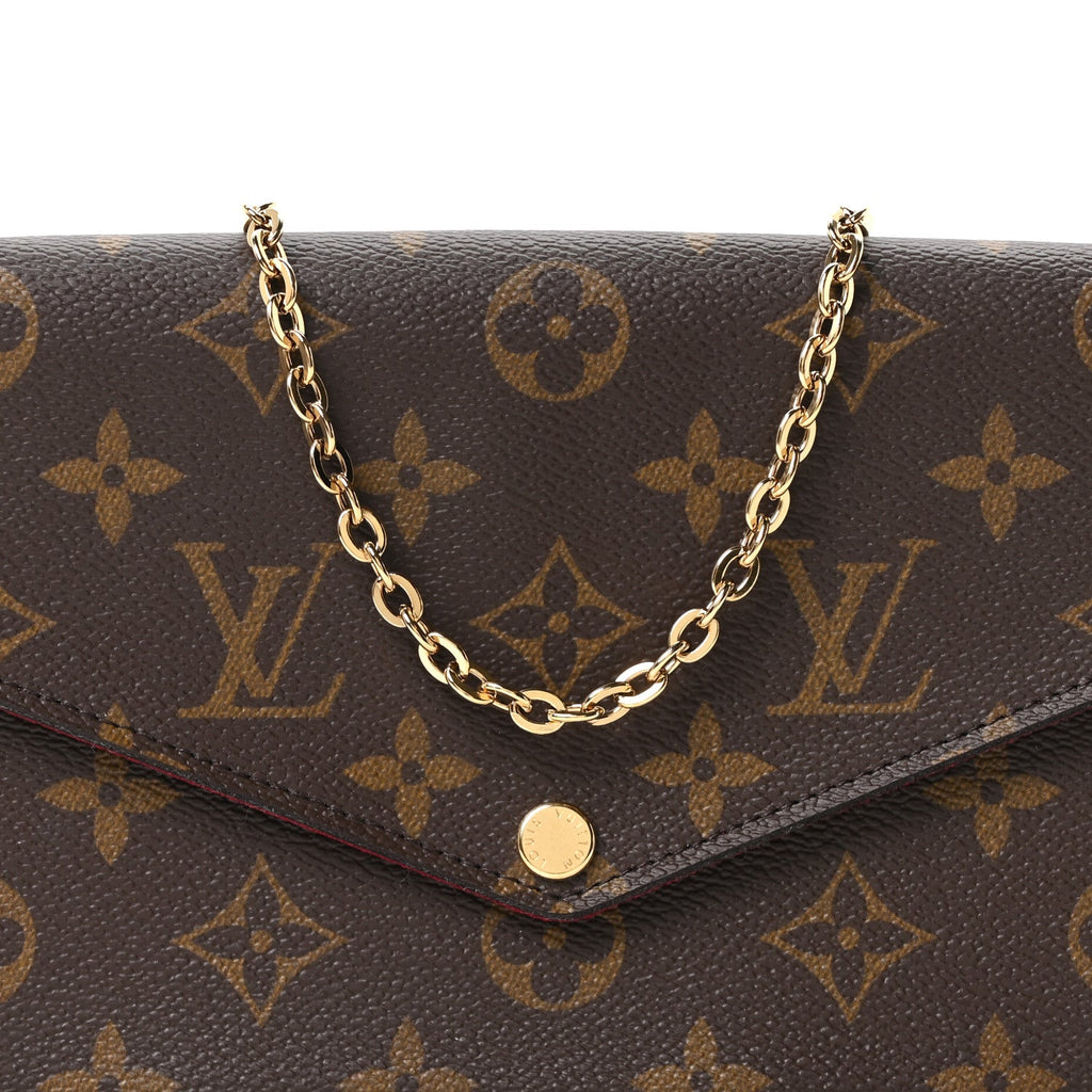 Louis Vuitton Monogram Pochette Felicie Chain Wallet Fuchsia