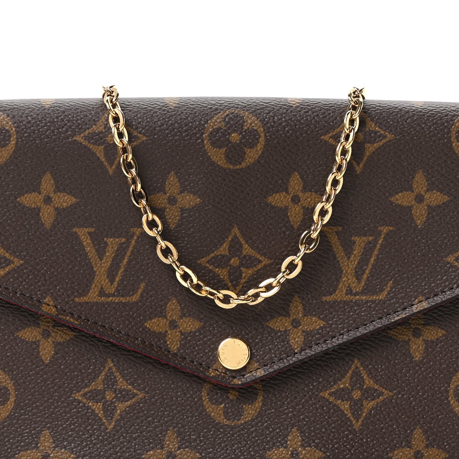 Louis Vuitton Monogram Pochette Felicie Chain Wallet Fuchsia