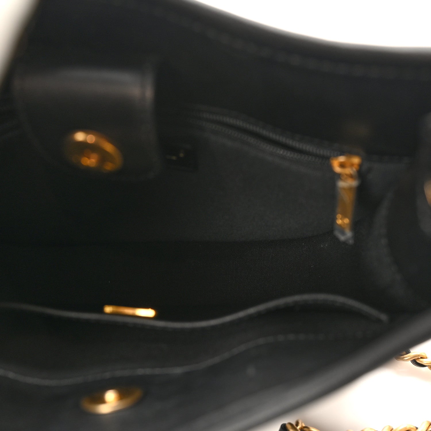Chanel Calfskin Quilted CC Hobo Handbag Black