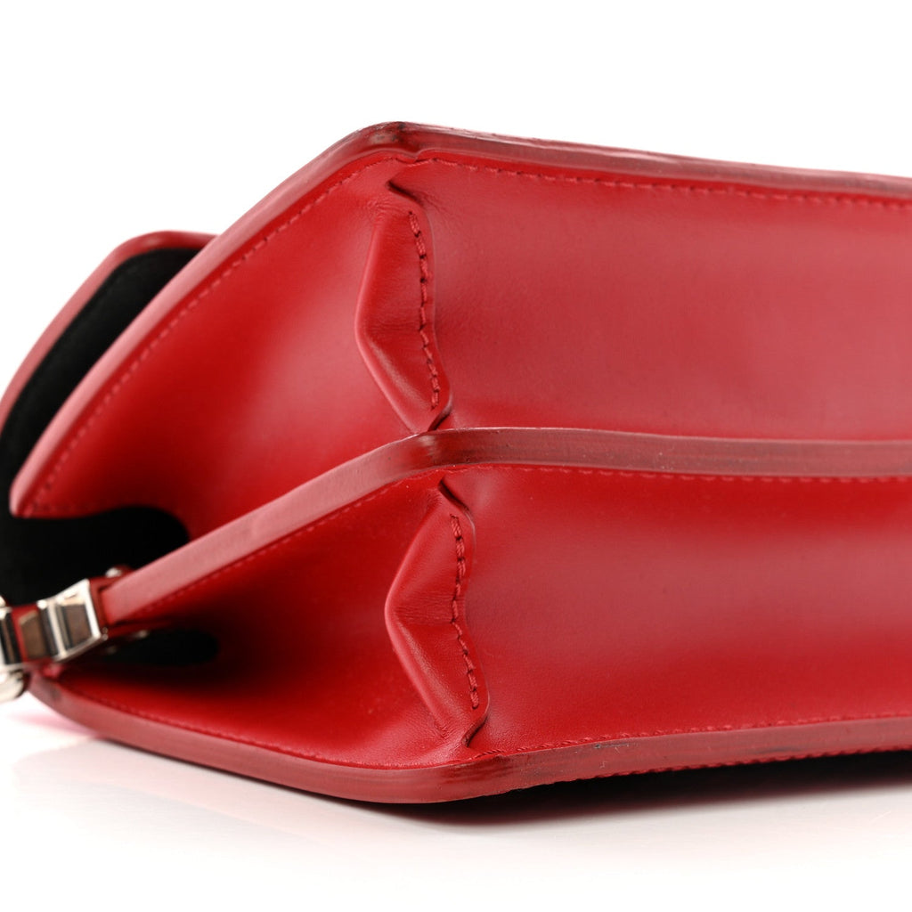 Louis Vuitton Patent Calfskin Monogram Lace Dauphine Mini Red