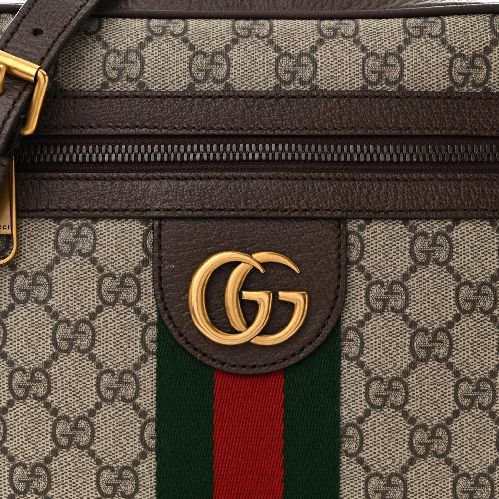 Gucci GG Supreme Monogram Web Small Ophidia Messenger Bag Brown