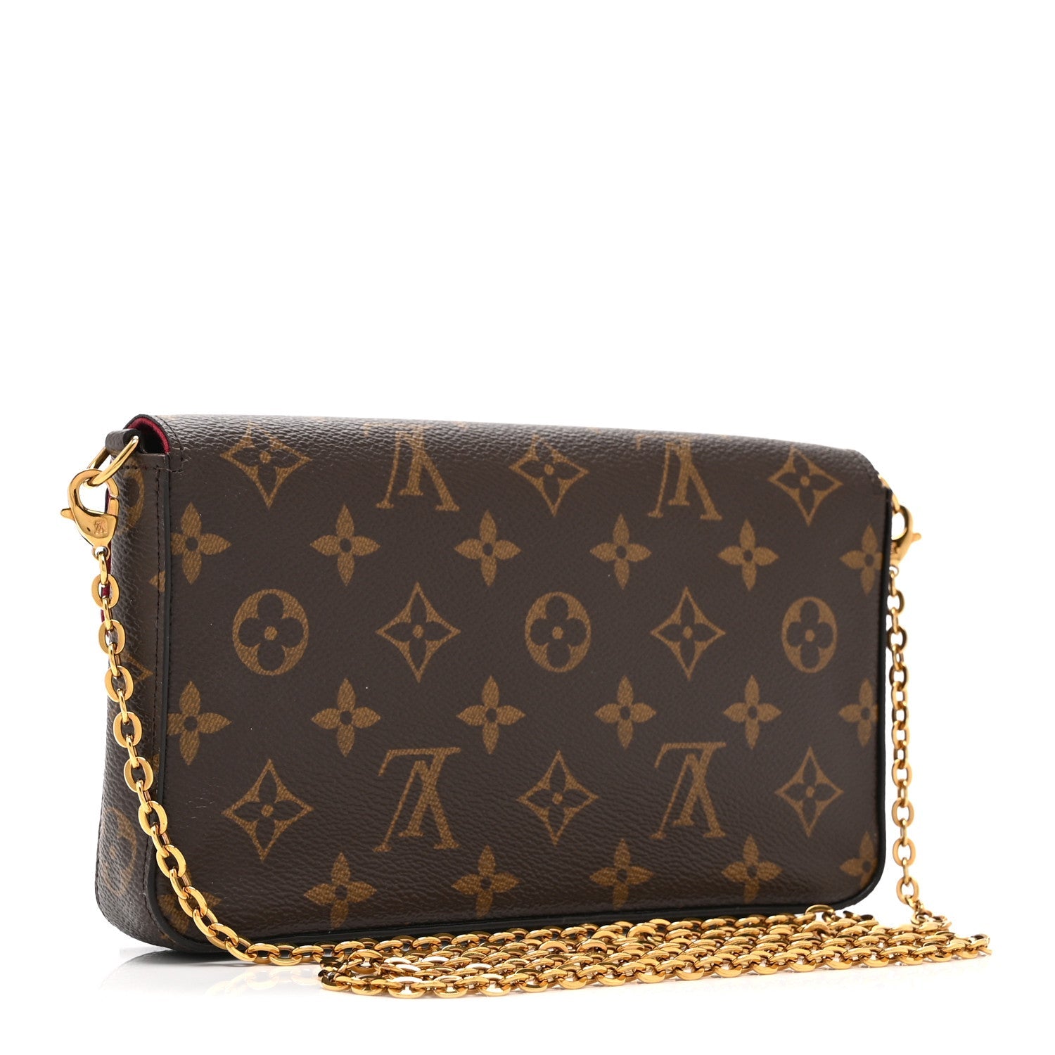 Louis Vuitton Monogram Pochette Felicie Chain Wallet Fuchsia