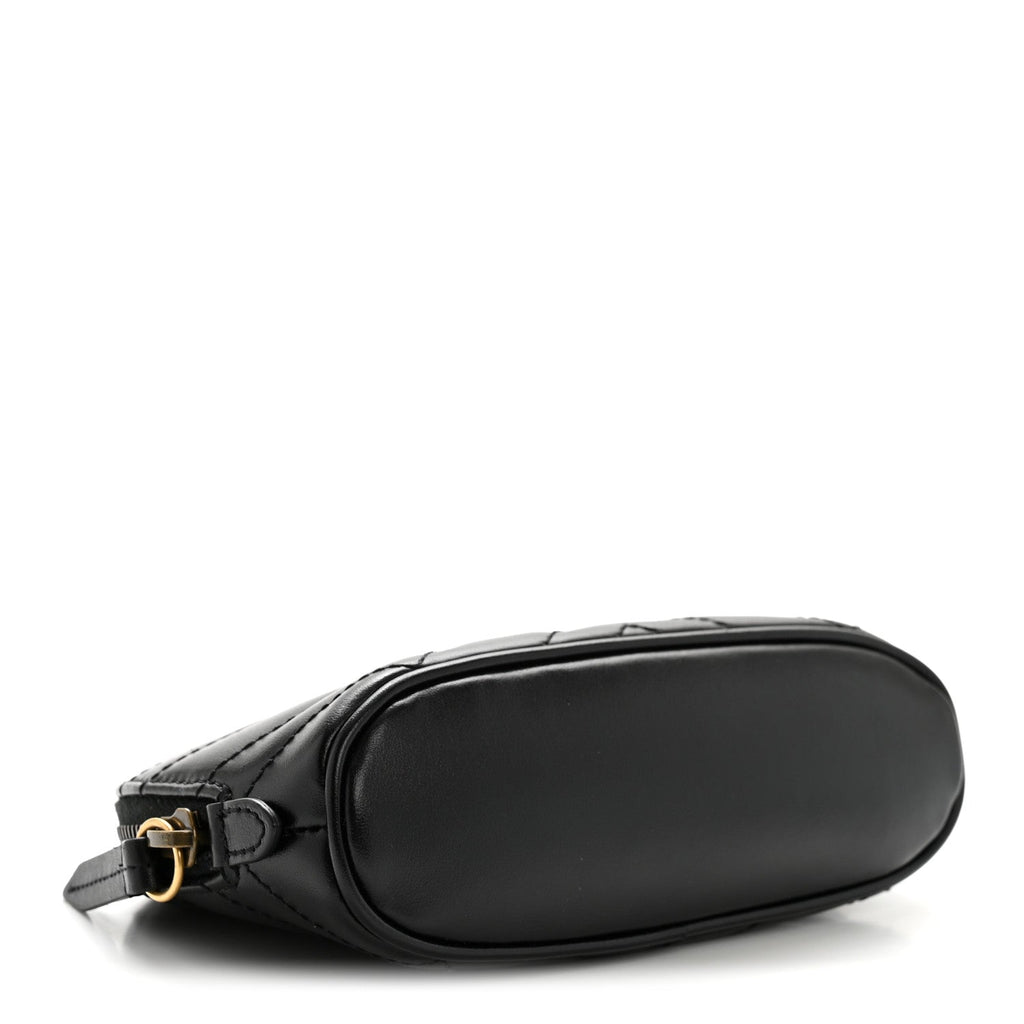 Gucci Calfskin Matelasse GG Marmont Pouch Cosmetic Case Black