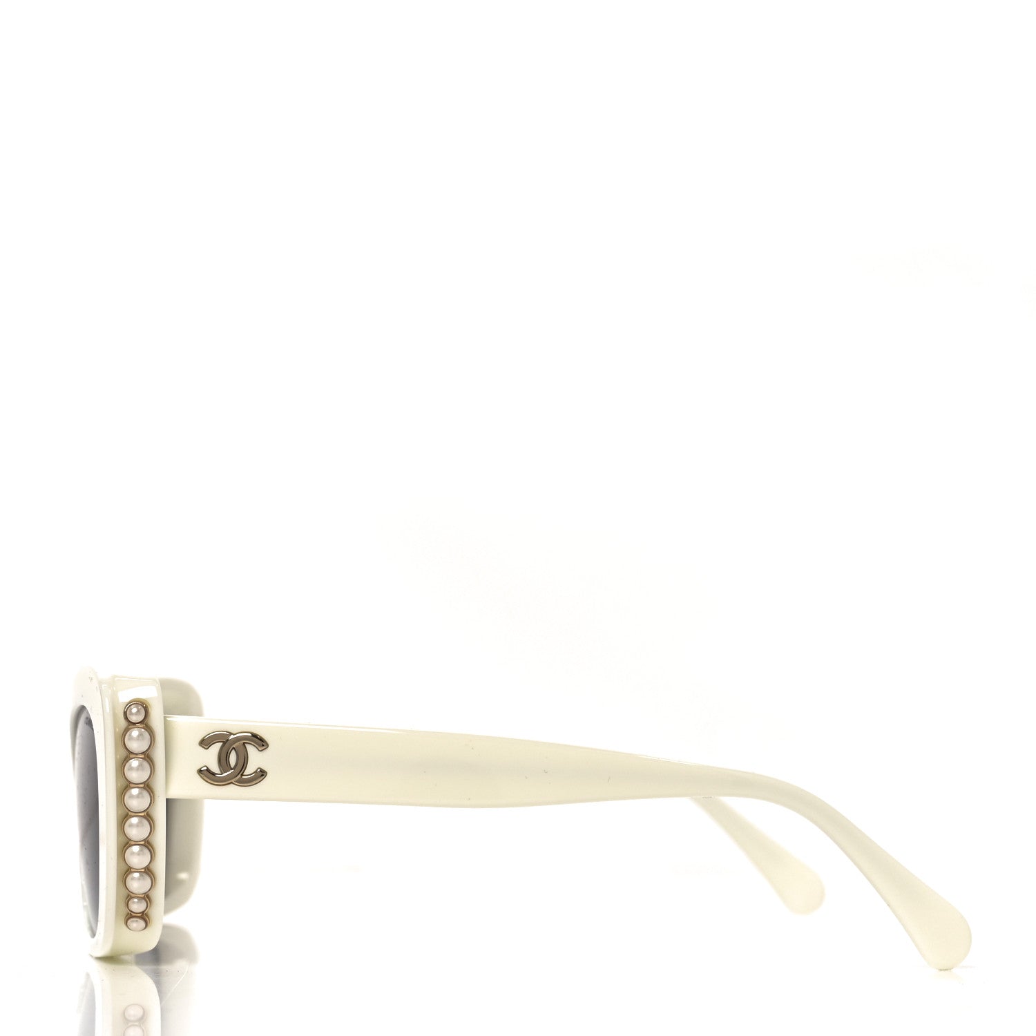 Acetate Pearl Cat Eye CC Sunglasses 5481-H-A White