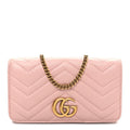 Gucci Calfskin Matelasse GG Marmont Mini Bag  Perfect Pink