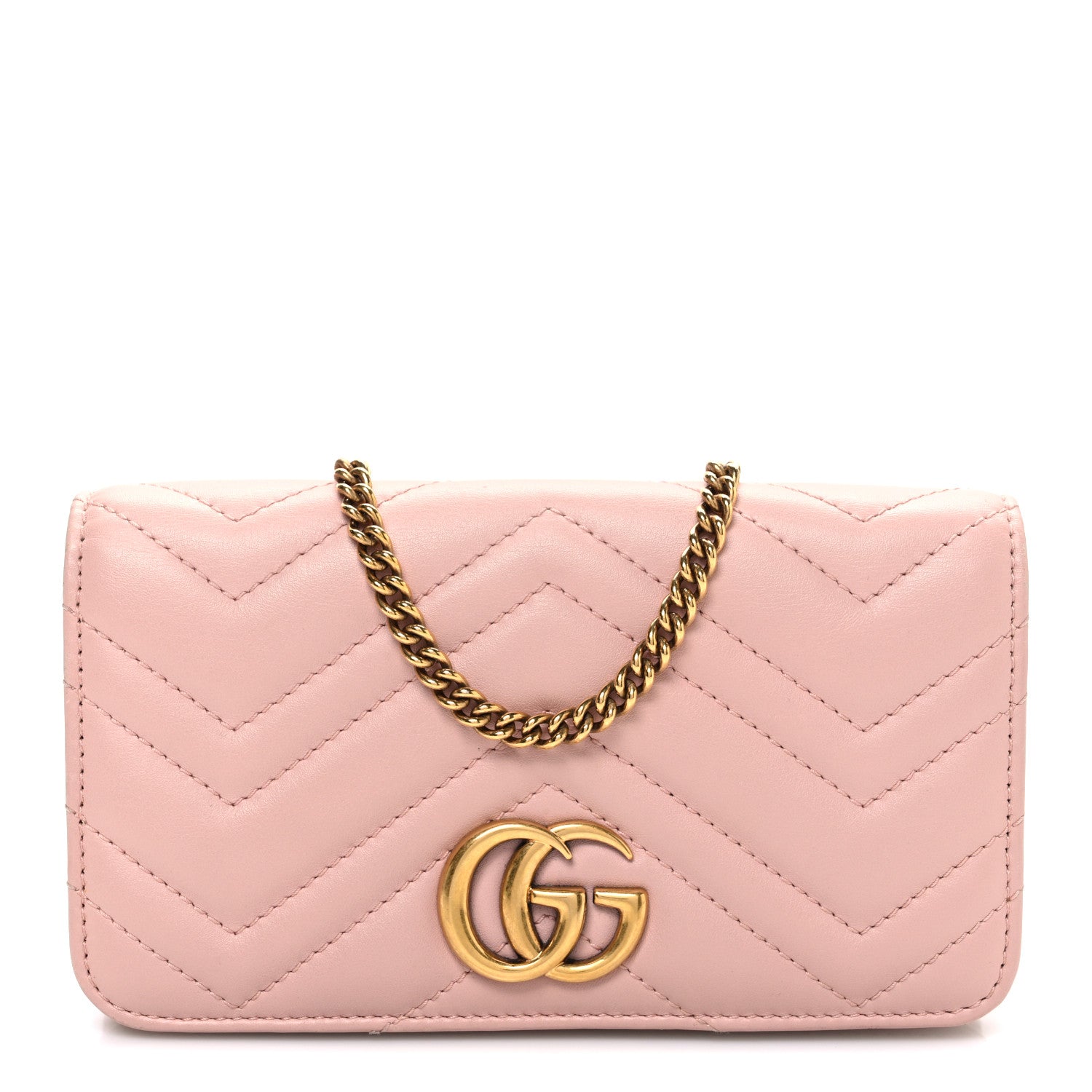 Gucci Calfskin Matelasse GG Marmont Mini Bag  Perfect Pink