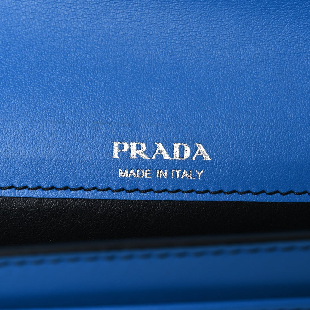Prada City Calf Bi-Color Sybille Mini Crossbody Bag Marea Black