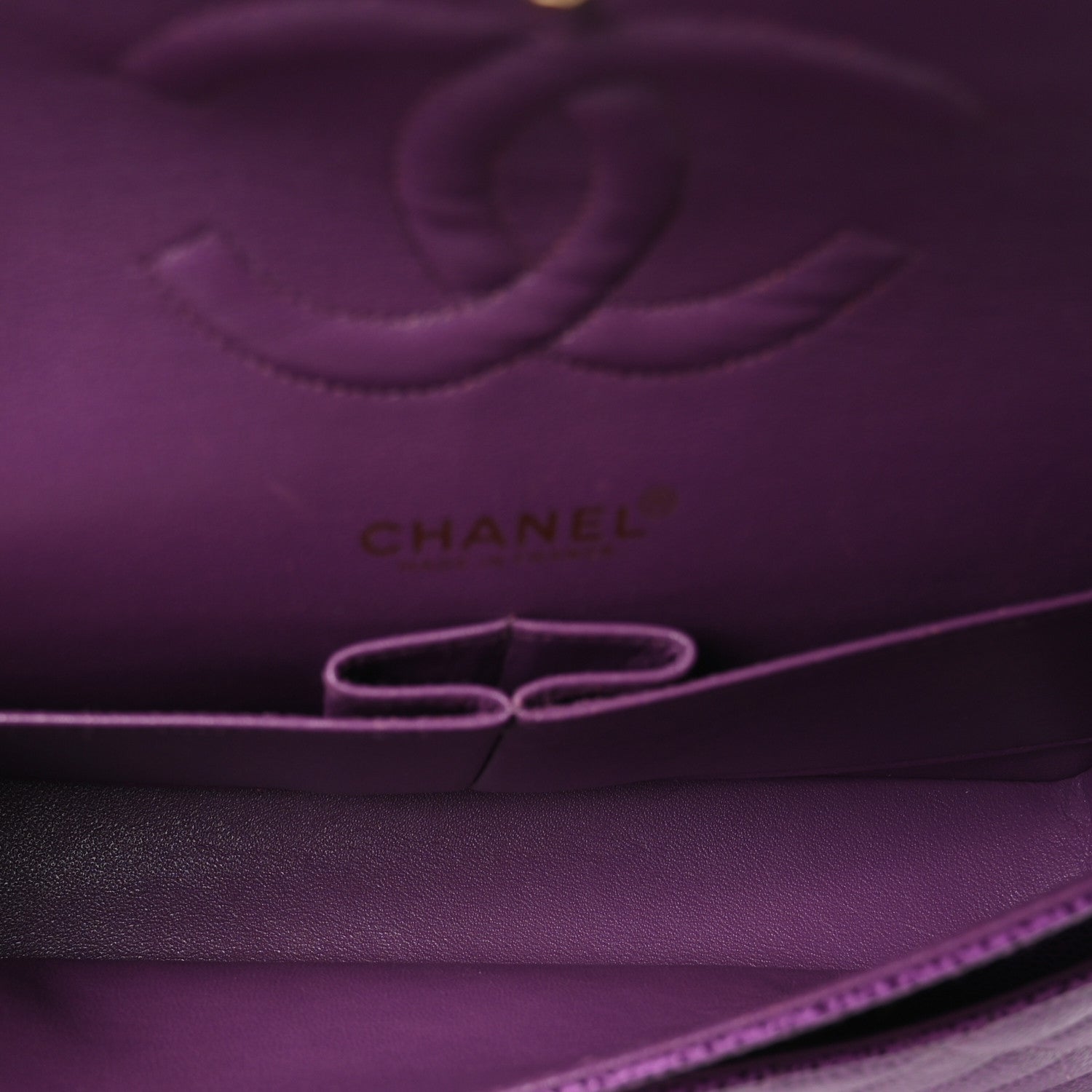 Chanel Caviar Quilted Medium Double Flap Purple