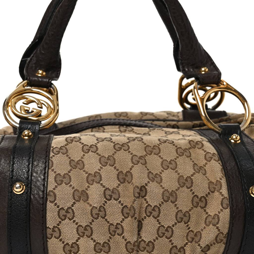 Gucci Monogram Medium Interlocking Icon Tote Dark Brown