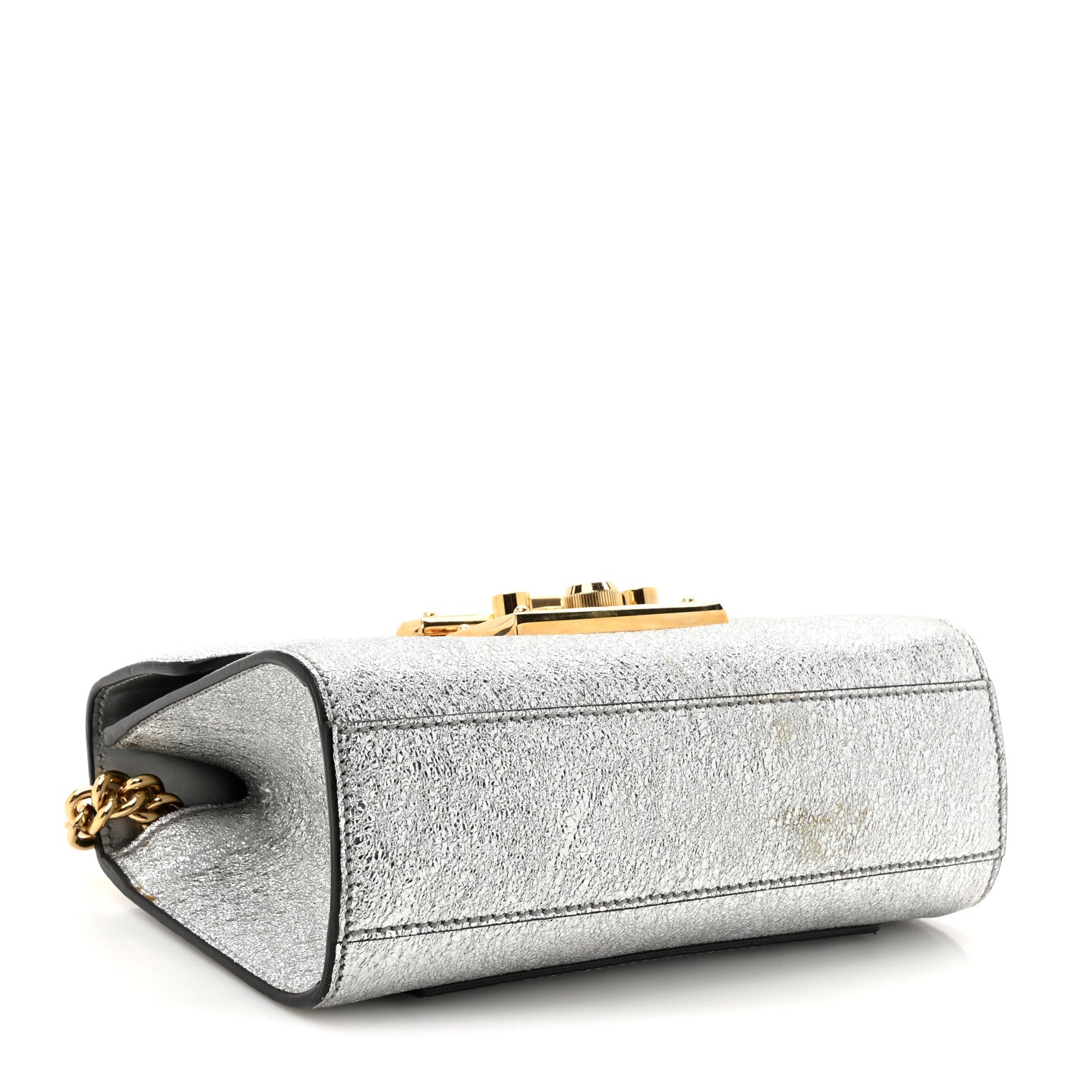 Gucci Galassia Small Padlock Shoulder Bag Argento
