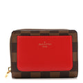 Louis Vuitton Damier Ebene Lou Zippy Compact Wallet Cerise Red