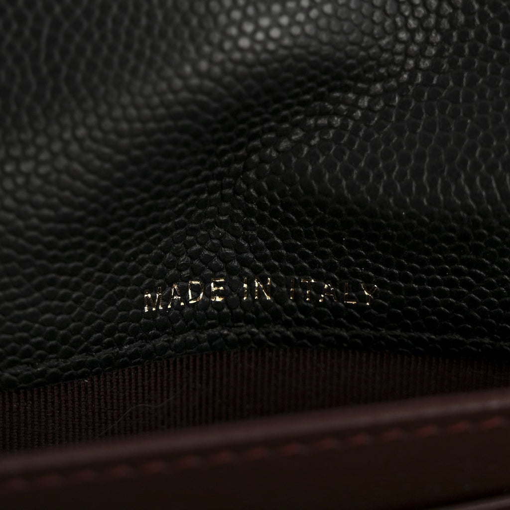 Caviar Quilted Medium Flap Wallet Black
