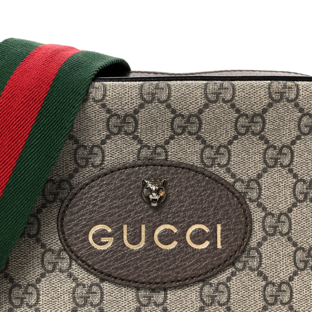 Gucci GG Supreme Monogram Web Neo Vintage Shoulder Bag Beige New Acero Crop
