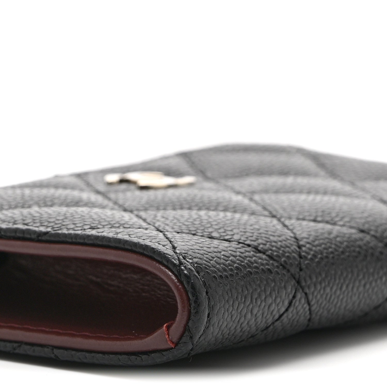 Caviar Quilted Zipped Key Holder Case Black