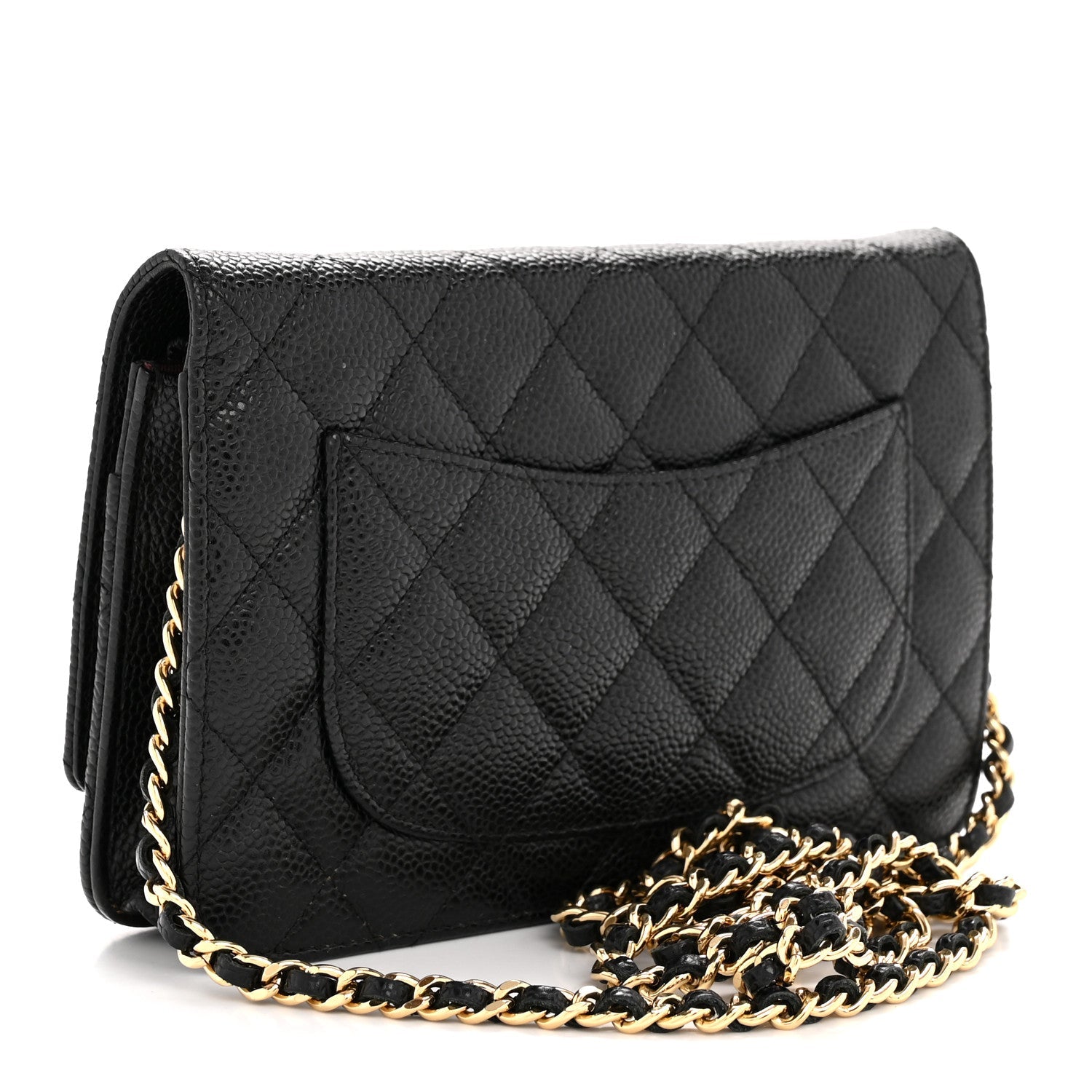 Chanel Caviar Quilted Wallet on Chain WOC Black